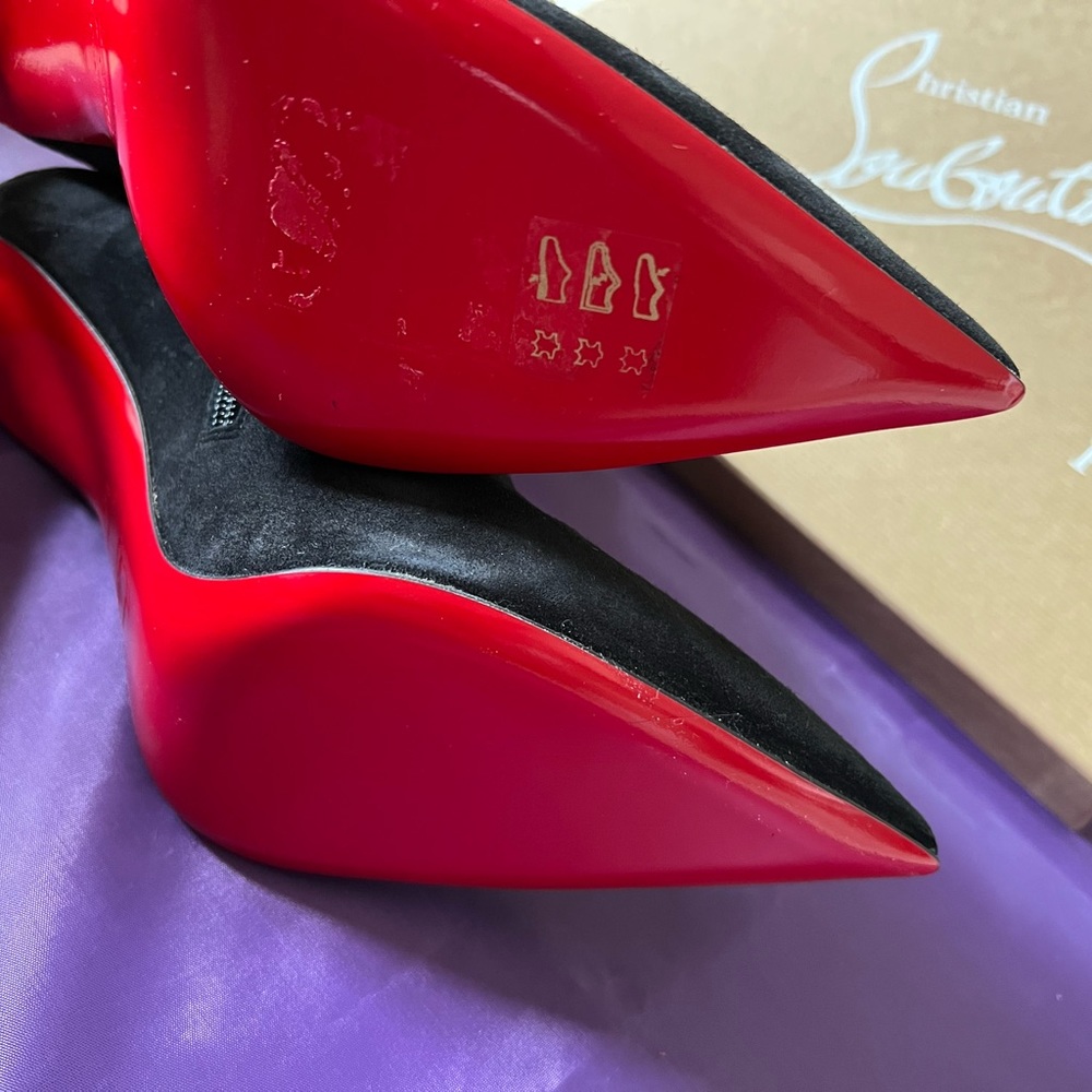 Christian Louboutin Asteroispikes Booty Embellished Suede Ankle Boots Booties - Picture 10 of 16